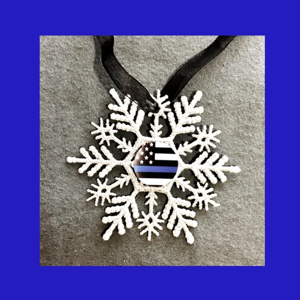 Police Thin Blue Line Handmade Snowflake